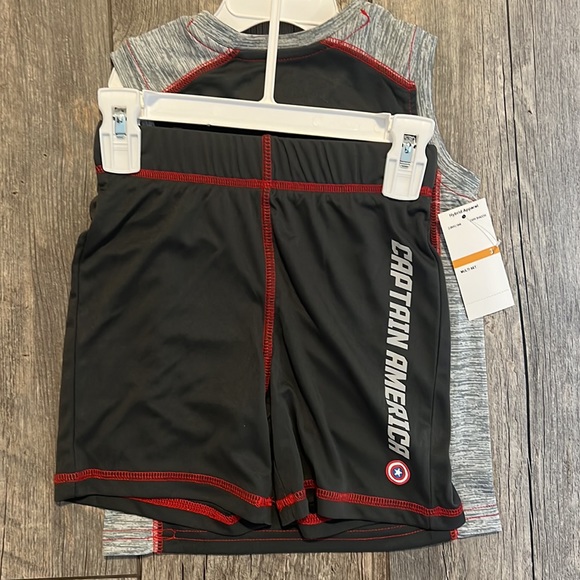 Hybrid Little Boys Captain America Active Tank Top and Shorts Set, 2 Piece - Picture 8 of 8